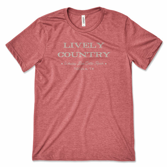 NEW!!! WBCR - LIVELY COUNTRY - HEATHER MAUVE W/ TAN PREMIUM TEE