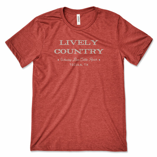 NEW!!! WBCR - LIVELY COUNTRY - HEATHER CLAY W/ TAN PREMIUM TEE