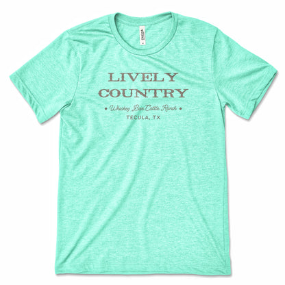 WBCR - LIVELY COUNTRY - HEATHER MINT W/ TAN PREMIUM TEE