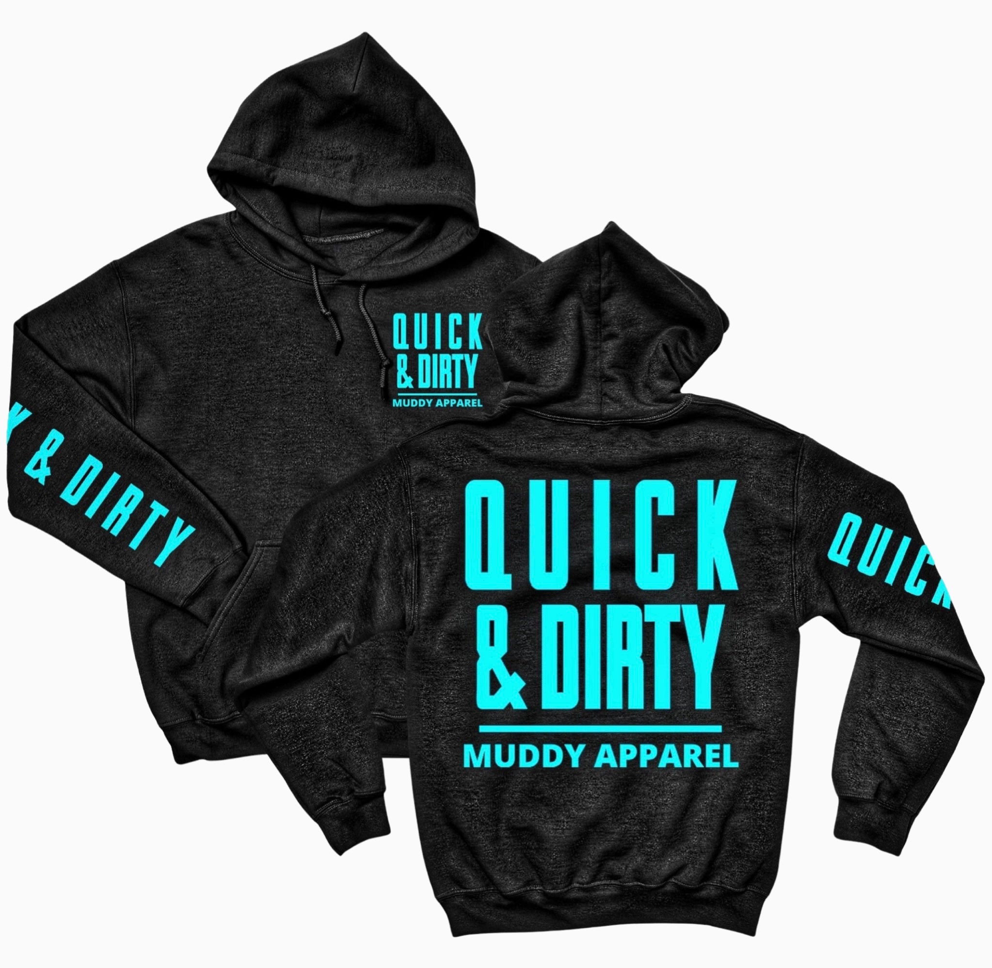 Teal and black outlet hoodie