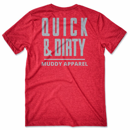 NEW!!! QUICK & DIRTY - HEATHER RED W/ GREY PREMIUM TEE