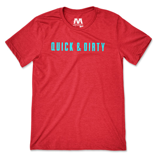 QUICK & DIRTY SXS - HEATHER RED W/ TURQUOISE PREMIUM TEE